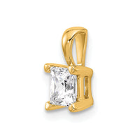 14k 3/4 ct Cert Lab Grown Diamond VS+ F+ Princess Comp 4 Prong Pendant