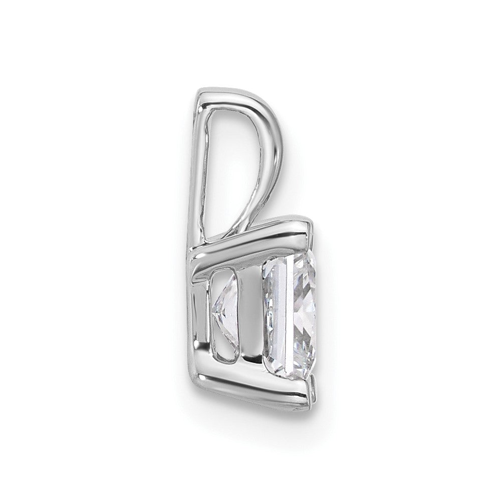14kw 1 ct Cert Lab Grown Dia VS/SI+ G+ Princess Complete 4 Prong Pendant