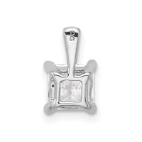 14kw 1 ct Cert Lab Grown Dia VS/SI+ G+ Princess Complete 4 Prong Pendant