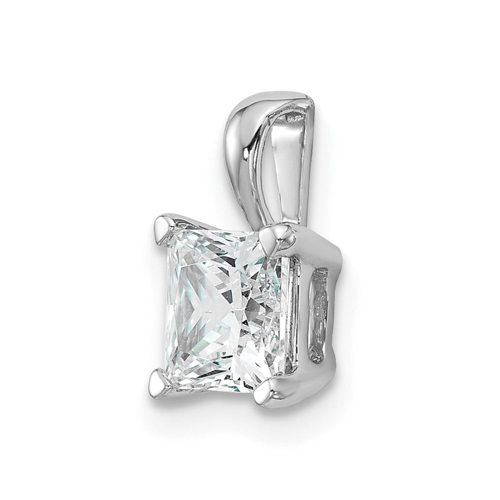 14kw 1 ct Cert Lab Grown Dia VS/SI+ G+ Princess Complete 4 Prong Pendant