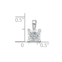 14kw 1 ct Cert Lab Grown Dia VS/SI+ G+ Princess Complete 4 Prong Pendant