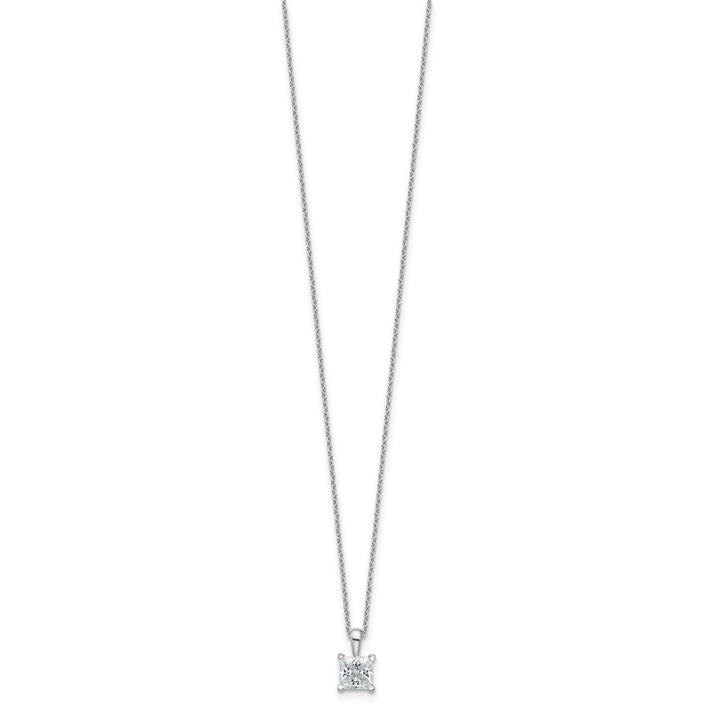 14kw 1ct Lab Grown Dia VS/SI+ G+ Princess Comp 18in Pendant Necklace