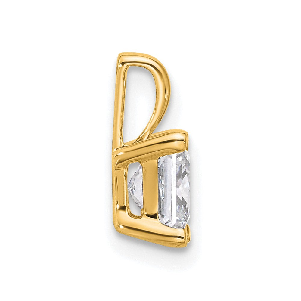 14k 1 ct Lab Grown Diamond VS+ F+ Princess Complete 4 Prong Pendant