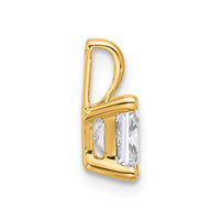 14k 1 ct Lab Grown Diamond VS+ F+ Princess Complete 4 Prong Pendant