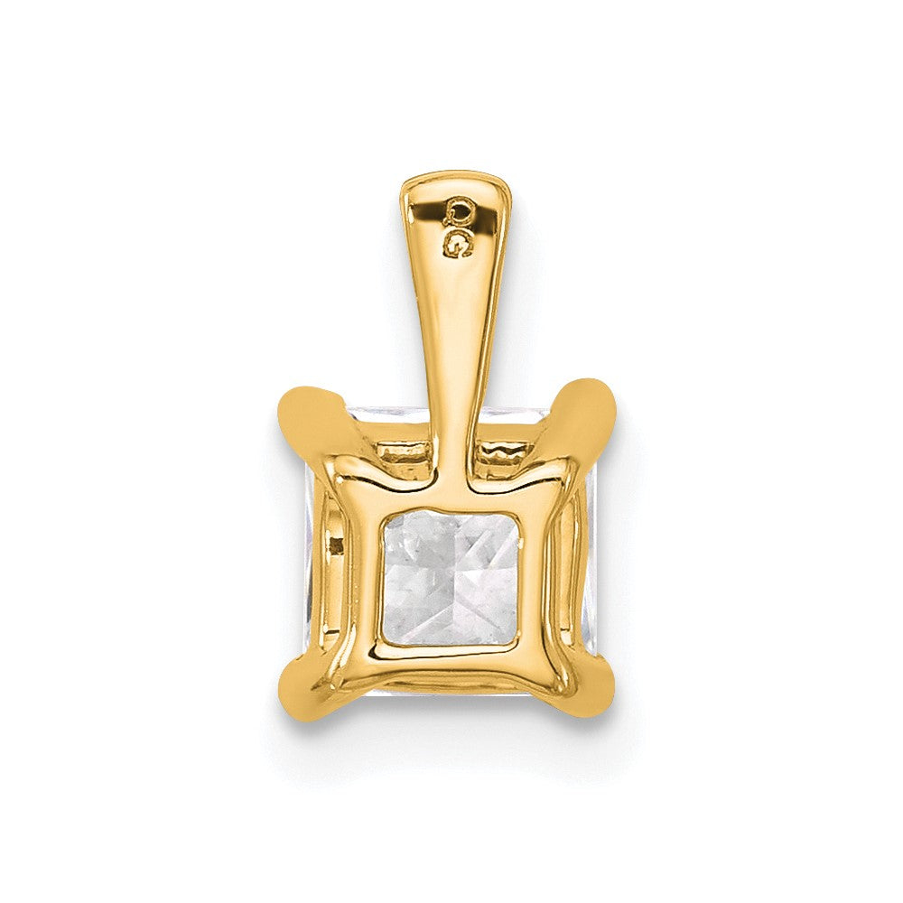 14k 1 ct Lab Grown Diamond VS+ F+ Princess Complete 4 Prong Pendant