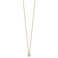 14k 1ct Lab Grown Dia VS/SI+ G+ Princess Comp 18in Pendant Necklace