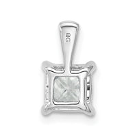 14kw 1 1/2ct Cert Lab Grown Dia VS/SI+ G+ Princess Comp 4 Prong Pendant