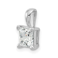 14kw 1 1/2 ct Cert Lab Grown Dia VS+ F+ Princess Complete 4 Prong Pendant