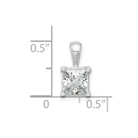 14kw 1 1/2ct Cert Lab Grown Dia VS/SI+ G+ Princess Comp 4 Prong Pendant