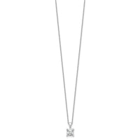 14kw 1 1/2ct Cert Lab Grown Dia VS/SI+ G+ Princess Comp 18in Necklace