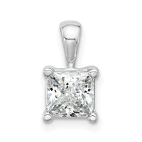 14kw 1 1/2ct Cert Lab Grown Dia VS/SI+ G+ Princess Comp 4 Prong Pendant
