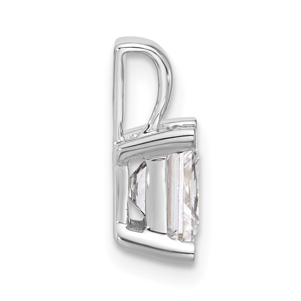 14k White Gold 2 ct Lab Grown Dia VS+ F+ Princess Comp 4 Prong Pendant