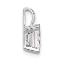 14k White Gold 2 ct Lab Grown Dia VS+ F+ Princess Comp 4 Prong Pendant