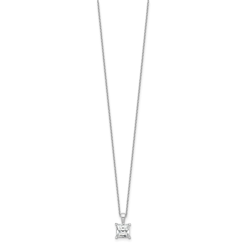 14kw 2ct Lab Grown Dia VS/SI+ G+ Princess Comp 18in Pendant Necklace