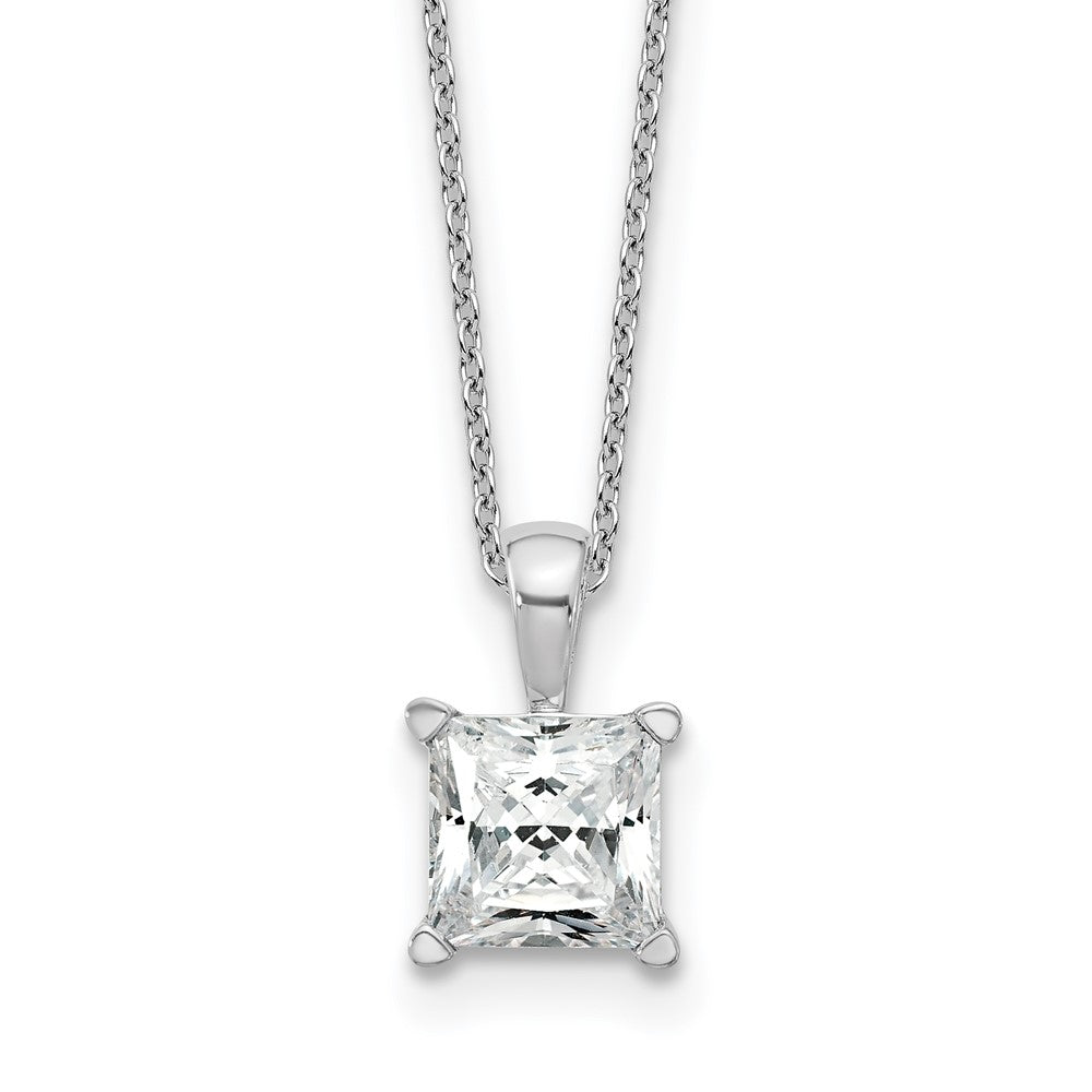 14kw 2ct Lab Grown Dia VS/SI+ G+ Princess Comp 18in Pendant Necklace