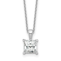14kw 2ct Lab Grown Dia VS/SI+ G+ Princess Comp 18in Pendant Necklace