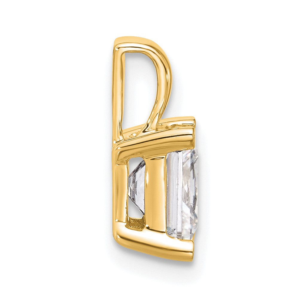 14k 2 ct Lab Grown Diamond VS+ F+ Princess Complete 4 Prong Pendant