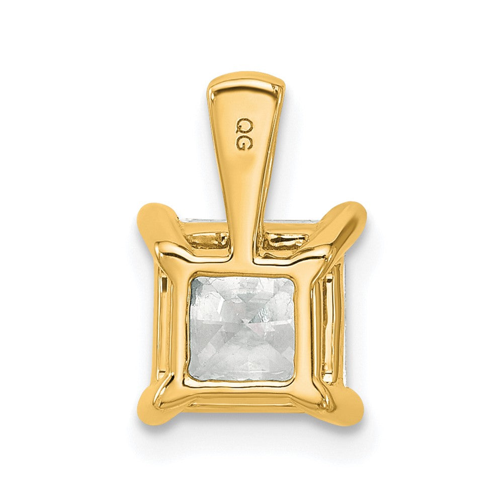 14k 2 ct Lab Grown Diamond VS/SI+ G+ Princess Complete 4 Prong Pendant