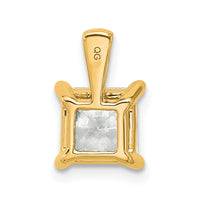 14k 2 ct Lab Grown Diamond VS/SI+ G+ Princess Complete 4 Prong Pendant