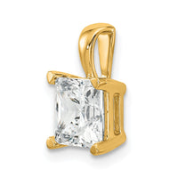 14k 2 ct Lab Grown Diamond VS+ F+ Princess Complete 4 Prong Pendant