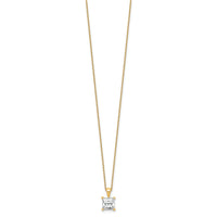14k 2ct Cert Lab Grown Dia VS/SI+ G+ Princess Comp 18in Pendant Necklace