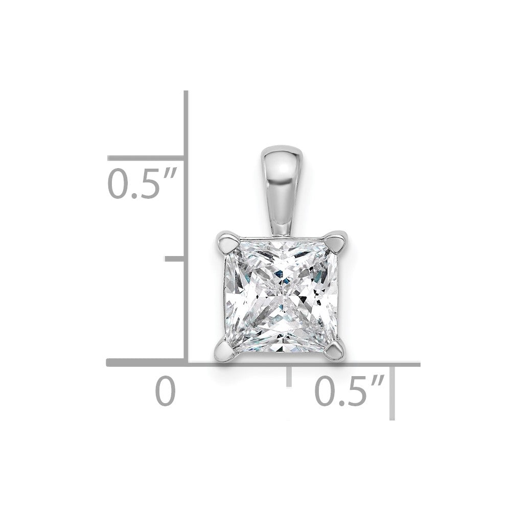 14kw 2 1/2 ct Cert Lab Grown Dia VS/SI+ G+ Princess Comp 4 Prong Pendant