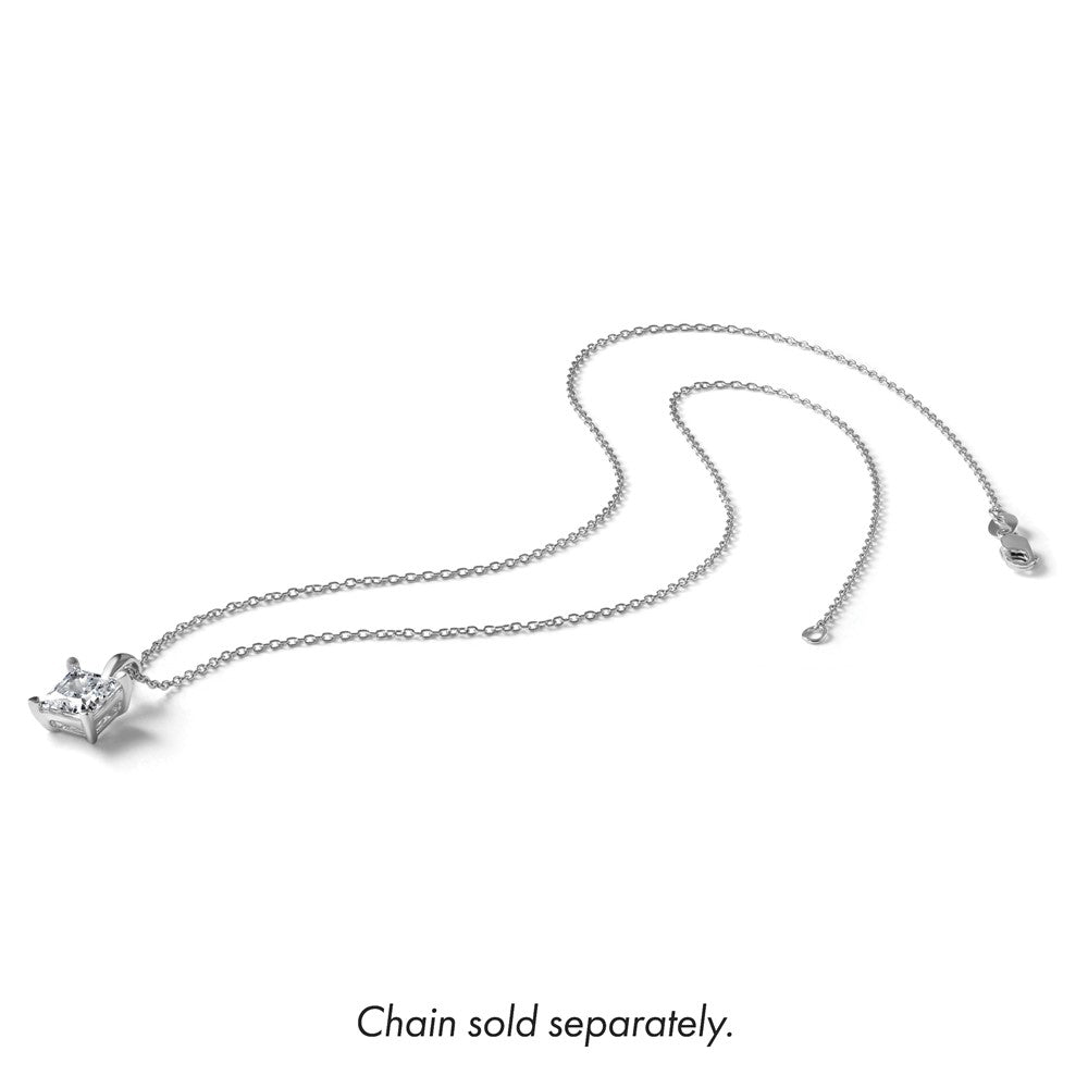 14kw 2ct Lab Grown Dia VS/SI+ G+ Princess Comp 18in Pendant Necklace