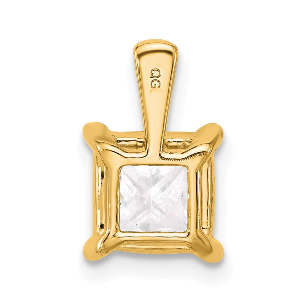 14k 2 1/2 ct Cert Lab Grown Diamond VS/SI+ G+ Princess Comp 4 Prong Pendant