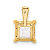 14k 2 1/2 ct Cert Lab Grown Diamond VS/SI+ G+ Princess Comp 4 Prong Pendant