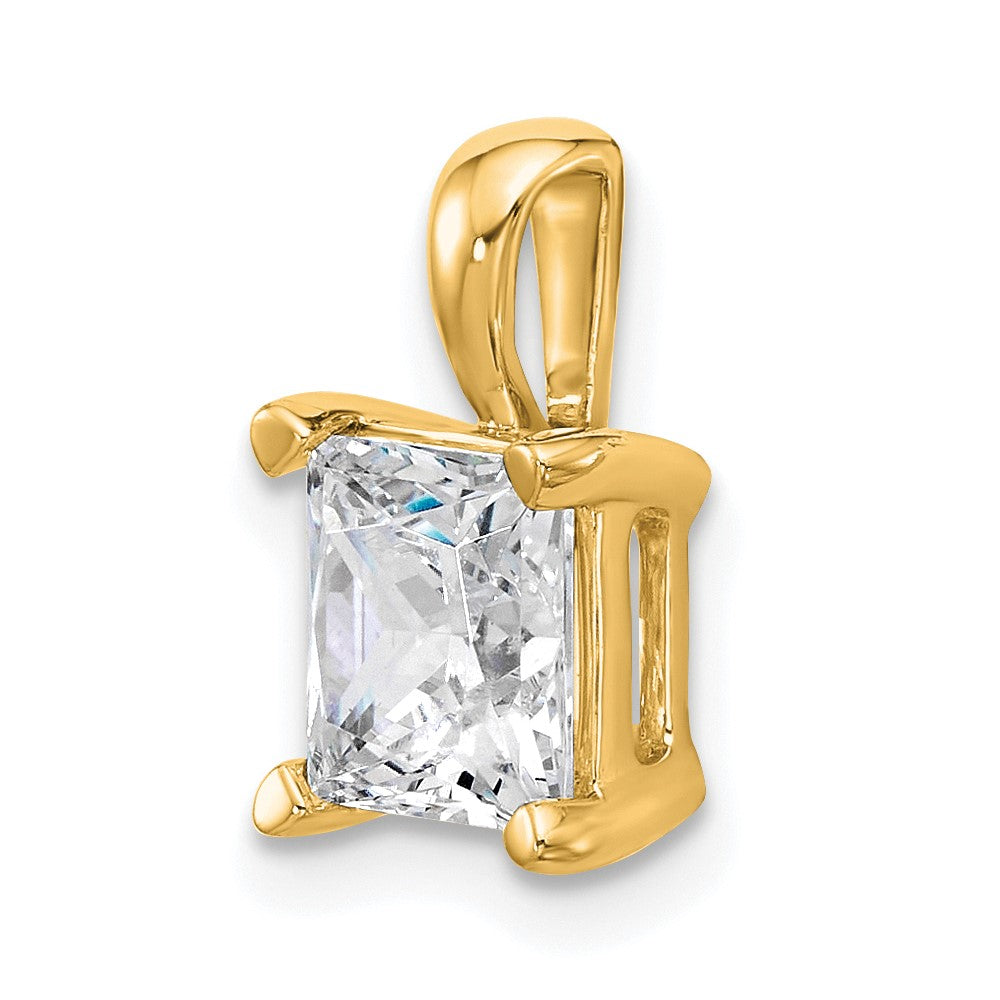 14k 2 1/2 ct Lab Grown Diamond VS/SI+ G+ Princess Complete 4 Prong Pendant