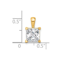 14k 2 1/2 ct Cert Lab Grown Diamond VS/SI+ G+ Princess Comp 4 Prong Pendant