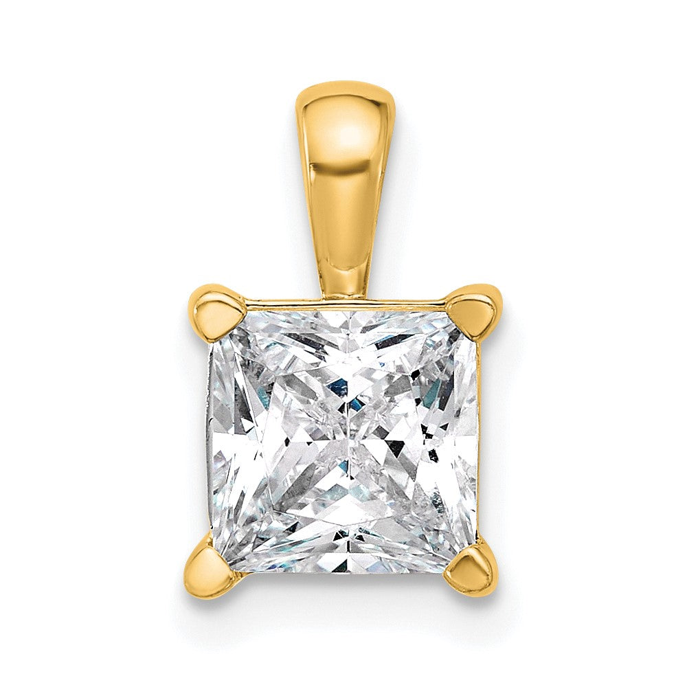 14k 2 1/2 ct Cert Lab Grown Diamond VS/SI+ G+ Princess Comp 4 Prong Pendant