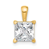 14k 2 1/2 ct Lab Grown Diamond VS/SI+ G+ Princess Complete 4 Prong Pendant