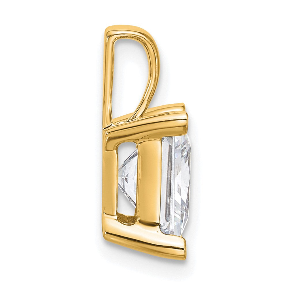14k 4 ct Lab Grown Diamond VS+ F+ Princess Complete 4 Prong Pendant
