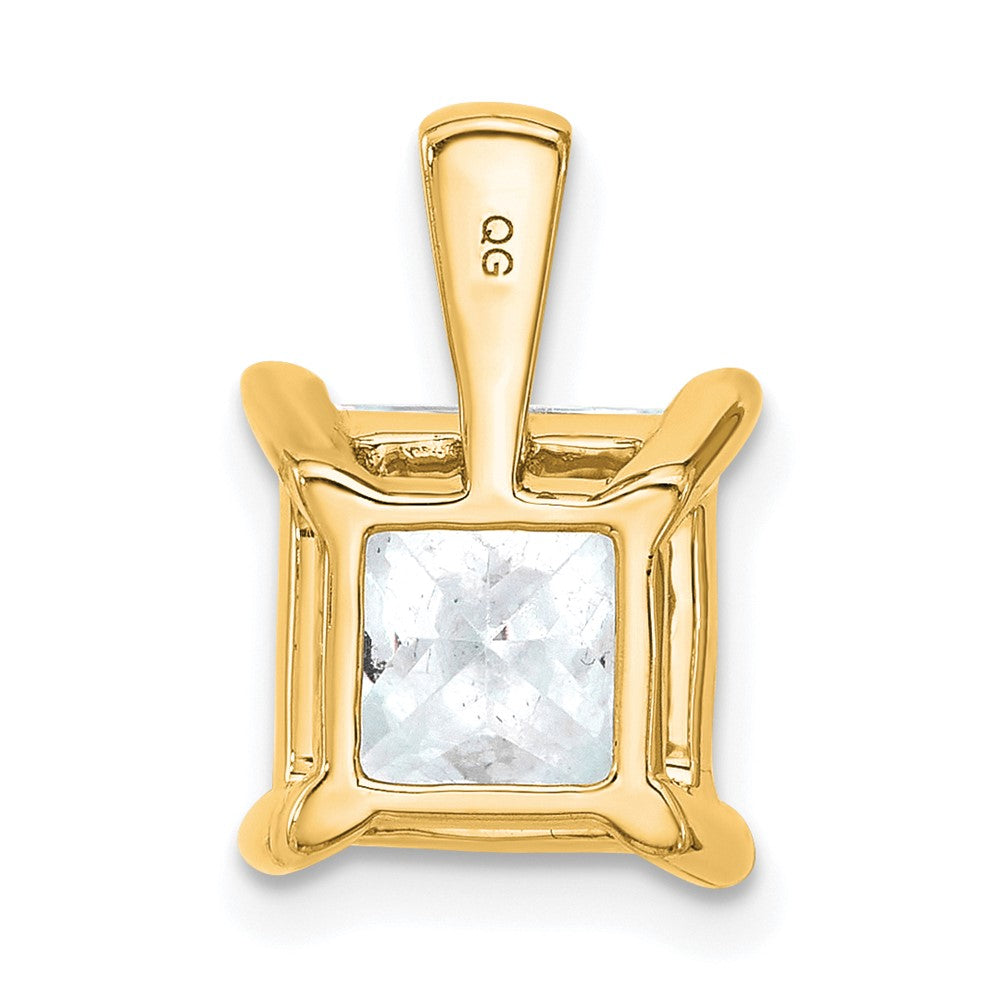 14k 4 ct Lab Grown Diamond VS+ F+ Princess Complete 4 Prong Pendant
