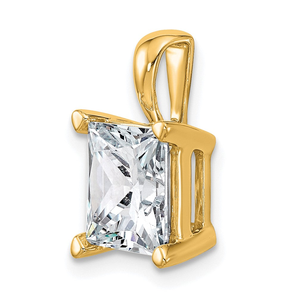 14k 4 ct Lab Grown Diamond VS+ F+ Princess Complete 4 Prong Pendant