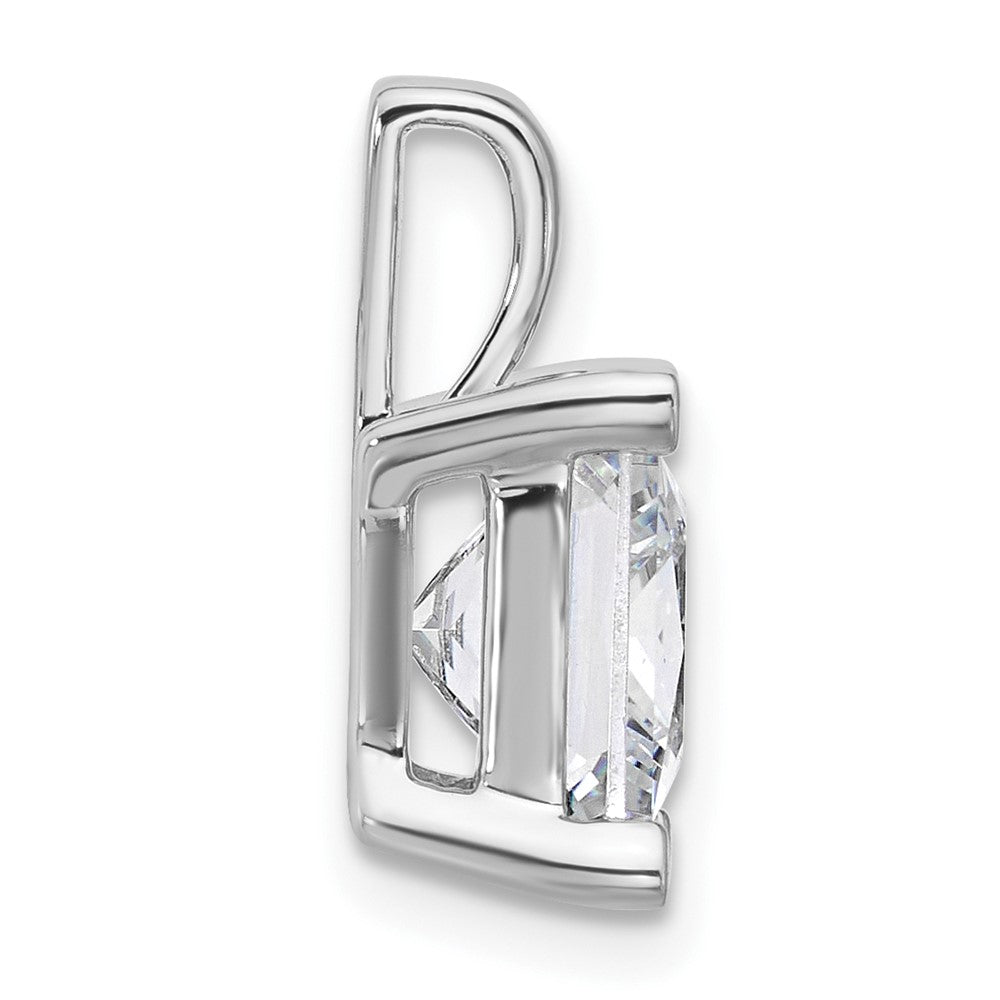 14k White Gold 5 ct Lab Grown Dia VS+ F+ Princess Comp 4 Prong Pendant