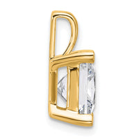 14k 5 ct Cert Lab Grown Diamond VS/SI+ G+ Princess Comp 4 Prong Pendant