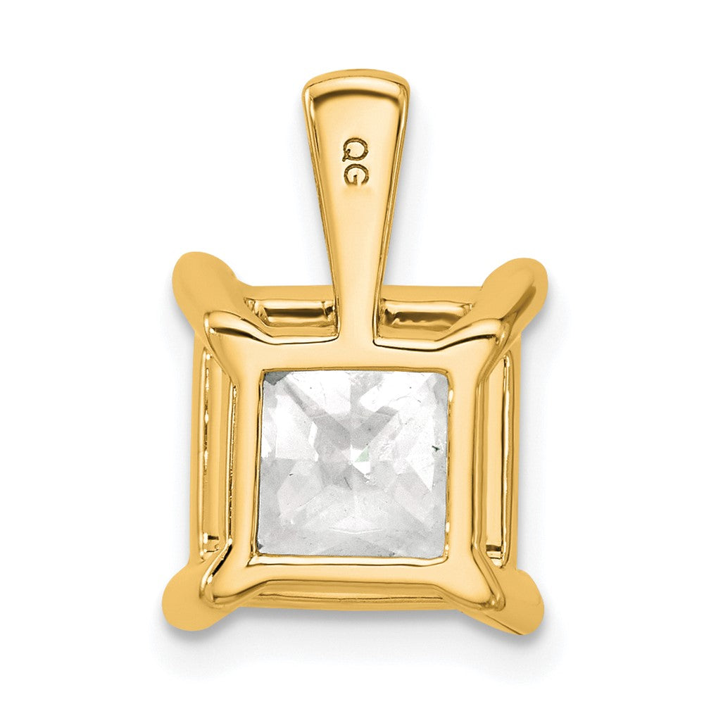 14k 5 ct Cert Lab Grown Diamond VS/SI+ G+ Princess Comp 4 Prong Pendant