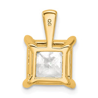 14k 5 ct Cert Lab Grown Diamond VS/SI+ G+ Princess Comp 4 Prong Pendant