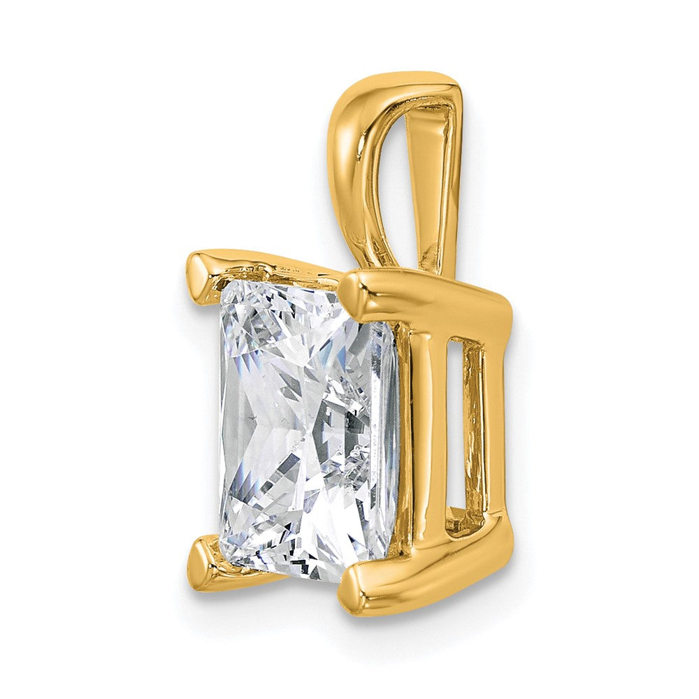 14k 5 ct Cert Lab Grown Diamond VS/SI+ G+ Princess Comp 4 Prong Pendant