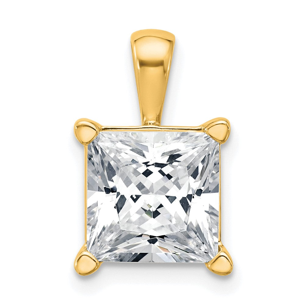 14k 5 ct Cert Lab Grown Diamond VS/SI+ G+ Princess Comp 4 Prong Pendant