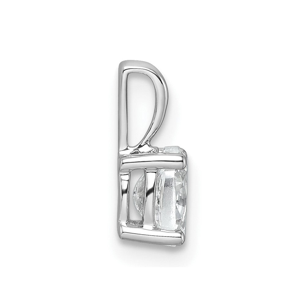 14k White Gold 1/2 ct Lab Grown Dia VS+ F+ Oval Comp 4 Prong Pendant