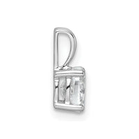 14k White Gold 1/2 ct Lab Grown Dia VS+ F+ Oval Comp 4 Prong Pendant