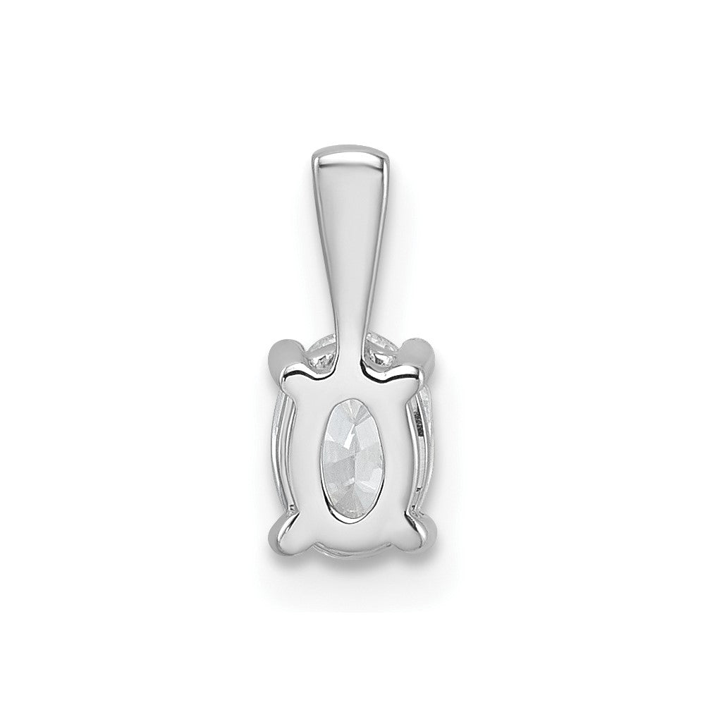 14k White Gold 1/2 ct Lab Grown Dia VS+ F+ Oval Comp 4 Prong Pendant