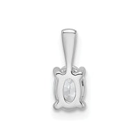 14k White Gold 1/2 ct Lab Grown Dia VS+ F+ Oval Comp 4 Prong Pendant