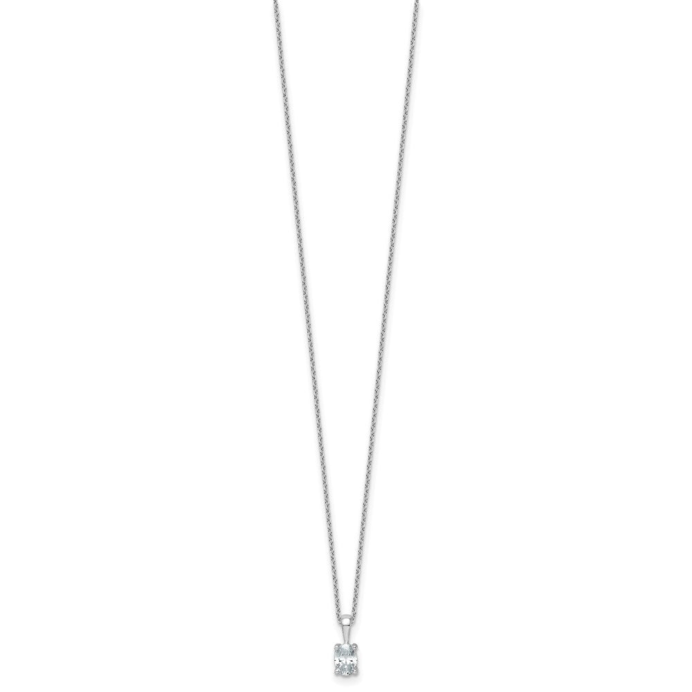 14kw 1/2ct Lab Grown Diamond VS/SI+ G+ Oval Comp 18in Pendant Necklace