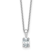 14kw 1/2ct Lab Grown Diamond VS/SI+ G+ Oval Comp 18in Pendant Necklace