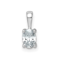 14k White Gold 1/2 ct Lab Grown Dia VS+ F+ Oval Comp 4 Prong Pendant