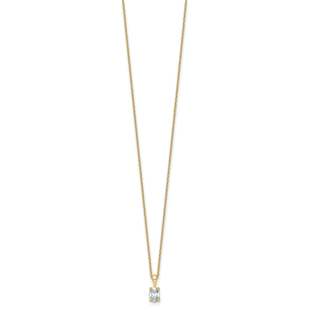 14k 1/2ct Cert Lab Grown Dia VS/SI+ G+ Oval Comp 18in Pendant Necklace